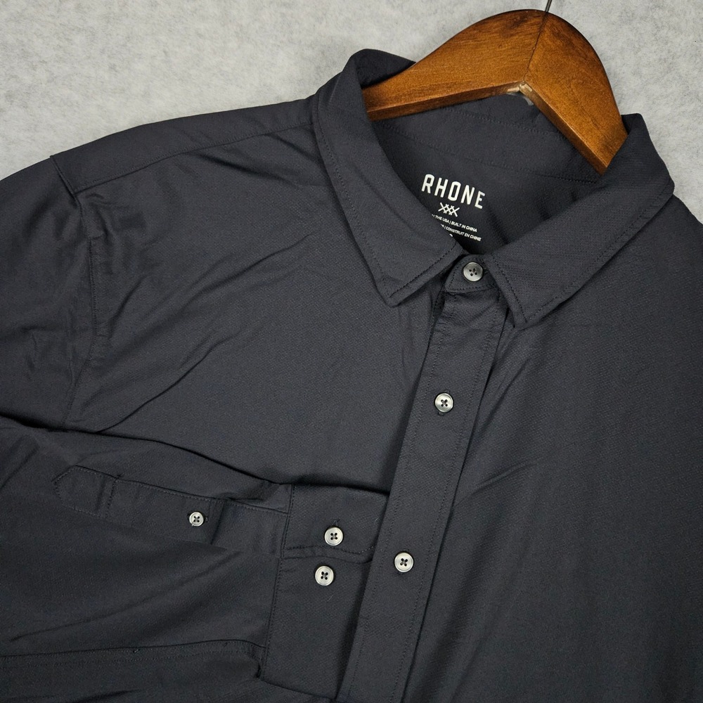 Rhone (Men's XL) Black Commuter Shirt Long Sleeve Button Up Performance Stretch